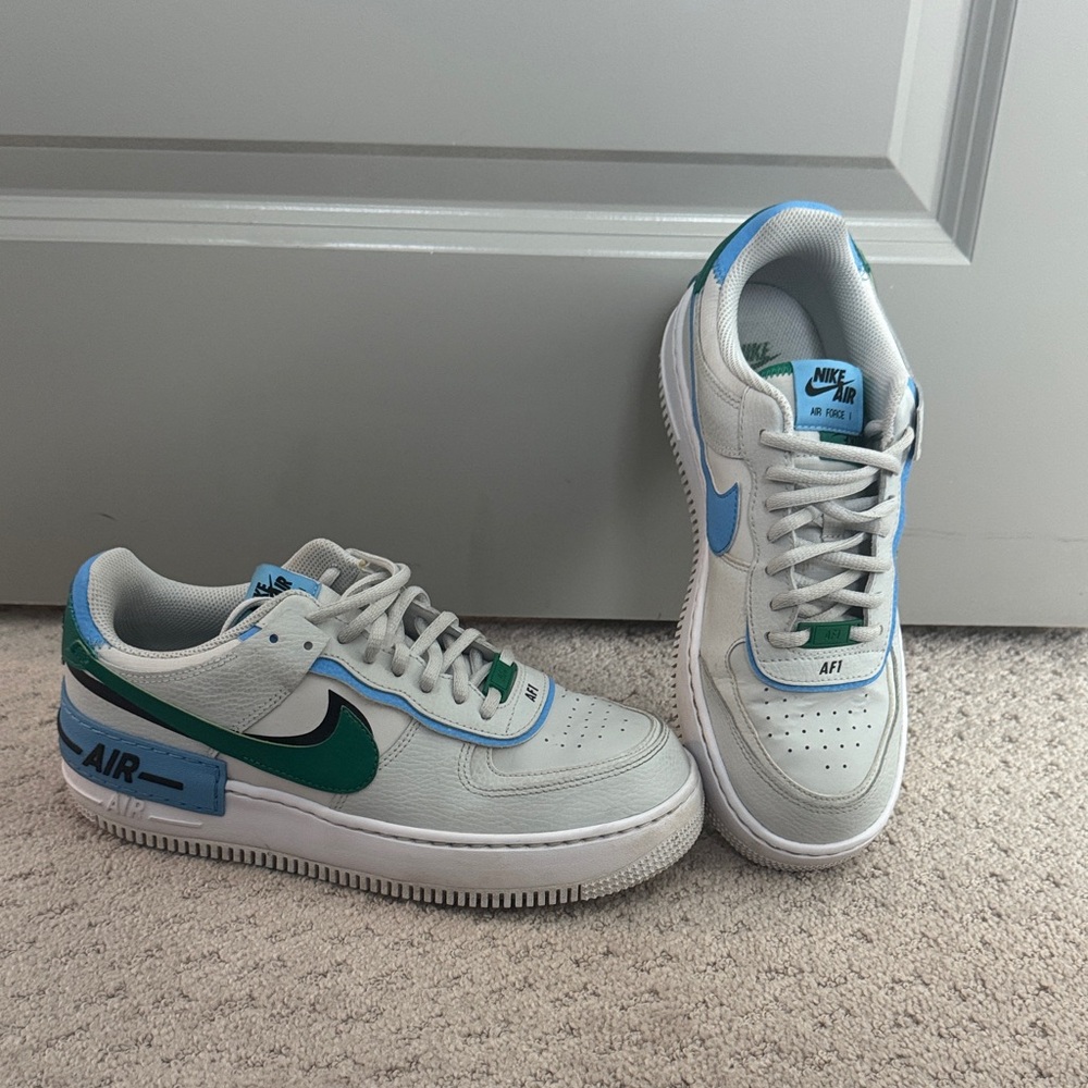 Nike Air Force 1 with Green and Blue Highlights